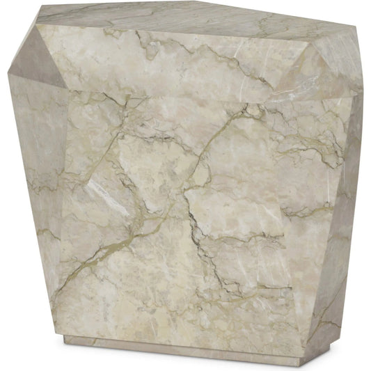 Basett End Table by Four Hands in sage green marble. Made from solid marble in a unique style.