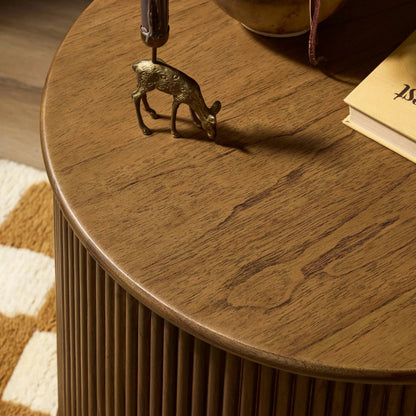 Ona End Table by Four Hands. Made from mindi veneer, solid mindi in a unique style.