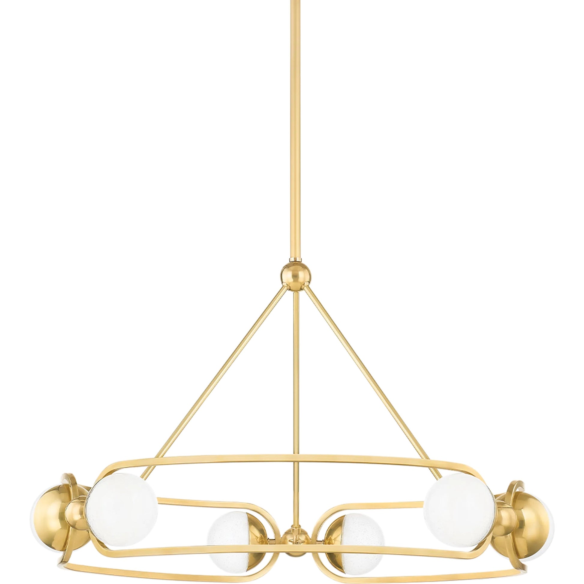 Hartford 6 Light Chandelier by Hudson Valley in aged brass. Made from steel in a modern style.