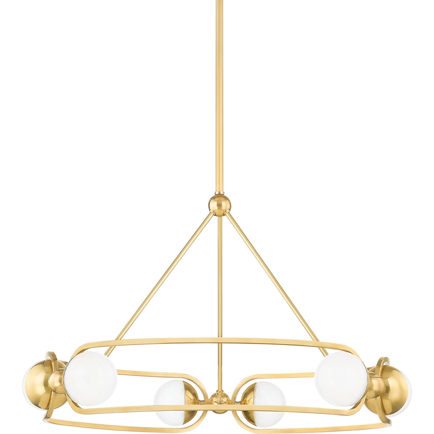 001 SI-2055184 | Primary Silo | Hartford 6 Light Chandelier by Hudson Valley in aged brass. Made from steel in a modern style.