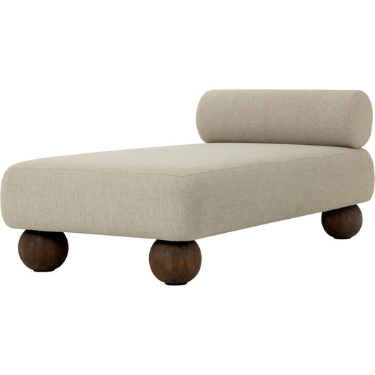 Leilani Outdoor Chaise by Four Hands in alessi buff, stained saddle brown. Made from 100% polypropylene, solid teak in a unique style.