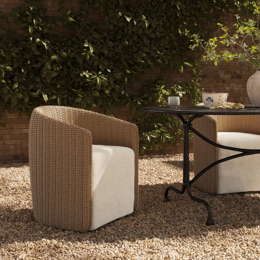 Maven Outdoor Dining Chair by Four Hands in alessi linen, faux hyacinth. Made from 100% polypropylene, 100% polyethylene in a unique style.