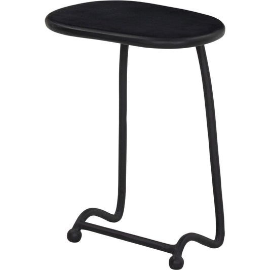 Bray Outdoor End Table by Four Hands in black antique. Made from aluminum in a unique style.