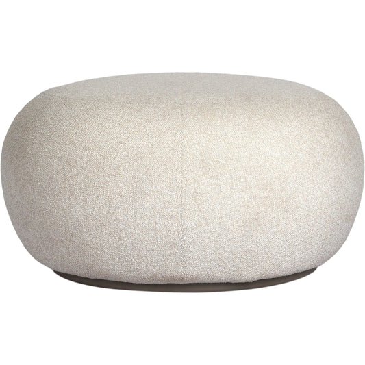 Chip Outdoor Ottoman by Four Hands in jasper natural, dove taupe. Made from 100% olefin, aluminum in a unique style.
