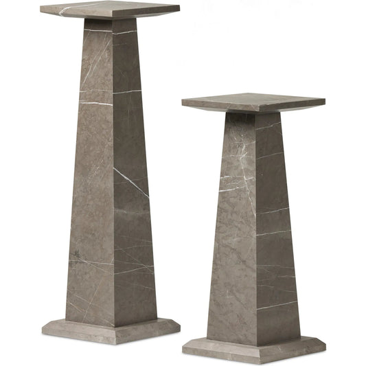 Ellric Pedestal Set by Four Hands. Made from solid marble in a unique style.