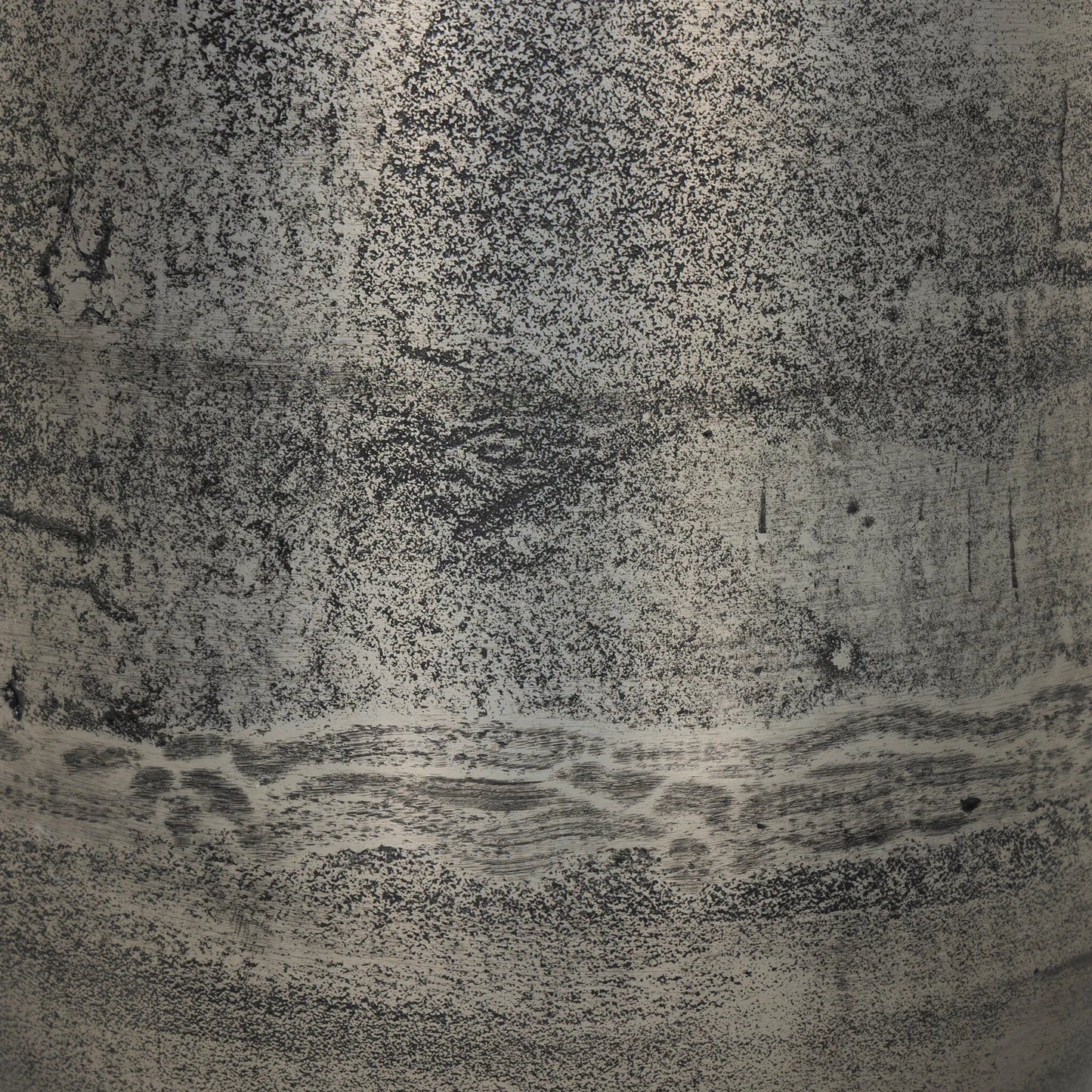 001 SI-2628495 | Closeup | Zavia Metal Planter by Four Hands in raw antique nickel. Made from aluminum in a unique style.
