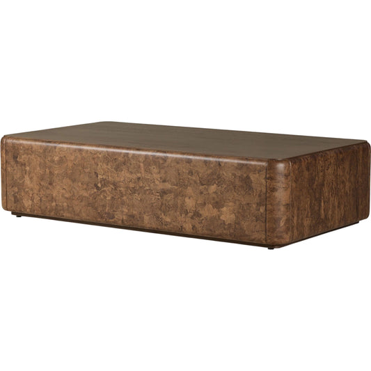007 SI-2628132 | Primary Silo | Lola Coffee Table by Four Hands in chestnut oak veneer, dark bark paper. Made from thick oak veneer, paper fiber in a unique style.
