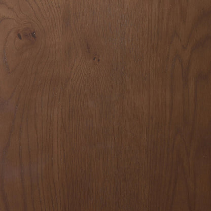Lola End Table by Four Hands in chestnut oak veneer, dark bark paper. Made from thick oak veneer, paper fiber in a unique style.