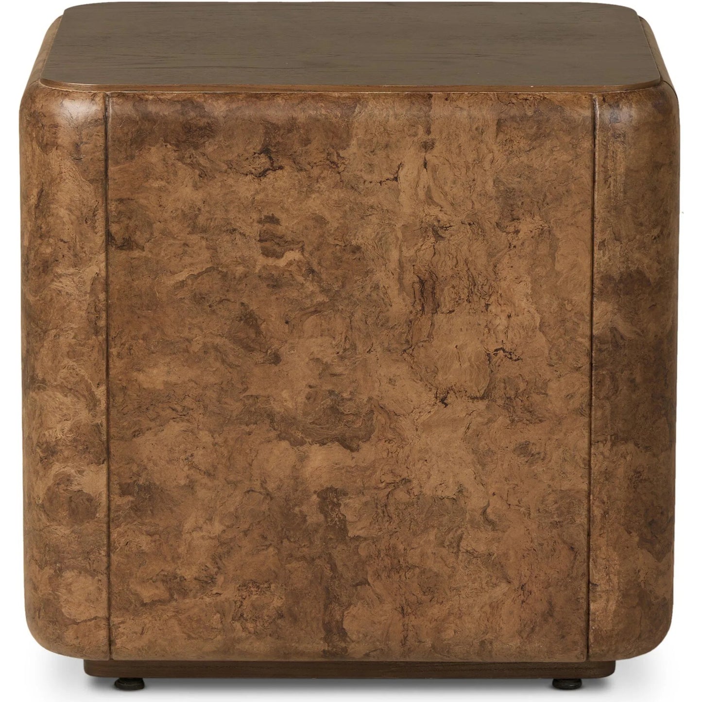 000 SI-2628133 | Additional Silo | Lola End Table by Four Hands in chestnut oak veneer, dark bark paper. Made from thick oak veneer, paper fiber in a unique style.