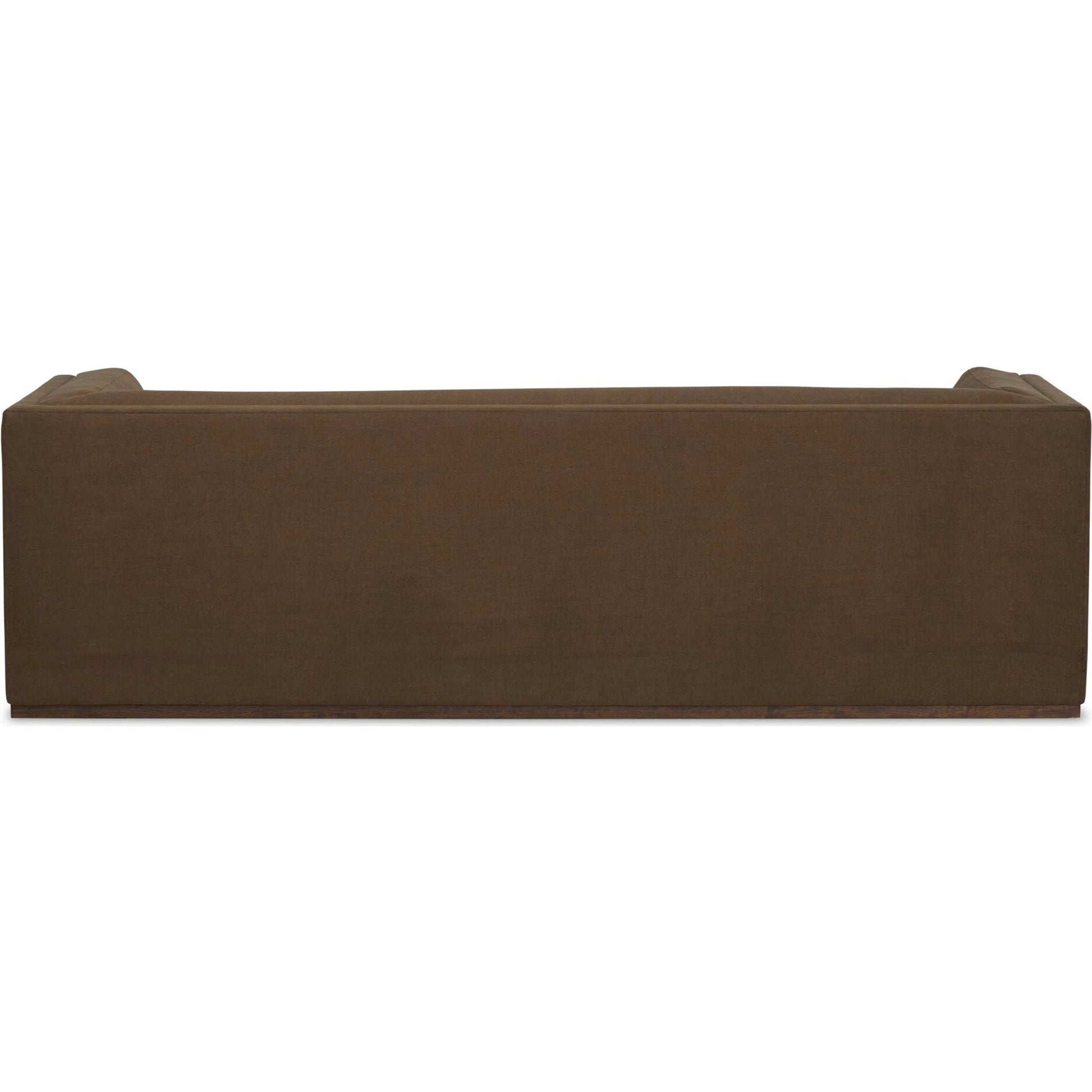 Vince Sofa-94" by Four Hands in crypton nomad mushroom, dark brown. Made from 92% polyester, 8% flax, linen, solid poplar in a unique style.