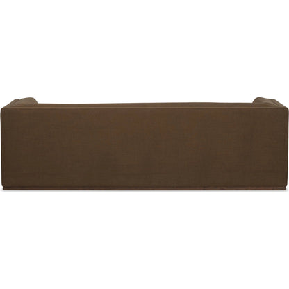 Vince Sofa-94" by Four Hands in crypton nomad mushroom, dark brown. Made from 92% polyester, 8% flax, linen, solid poplar in a unique style.