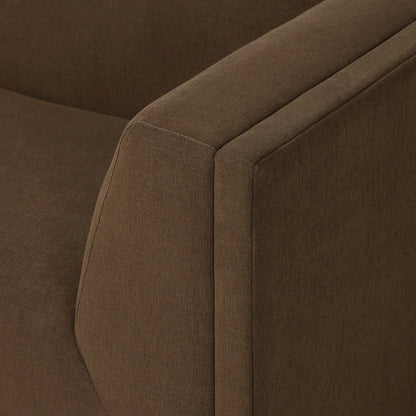 Vince Sofa-94" by Four Hands in crypton nomad mushroom, dark brown. Made from 92% polyester, 8% flax, linen, solid poplar in a unique style.
