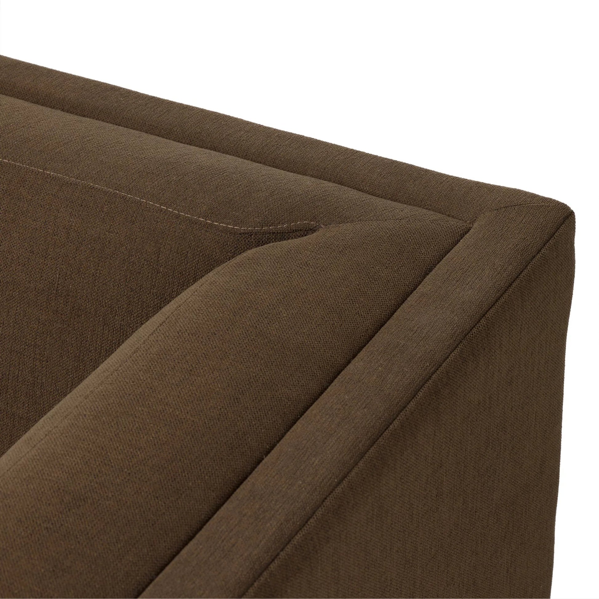 Vince Sofa-94" by Four Hands in crypton nomad mushroom, dark brown. Made from 92% polyester, 8% flax, linen, solid poplar in a unique style.