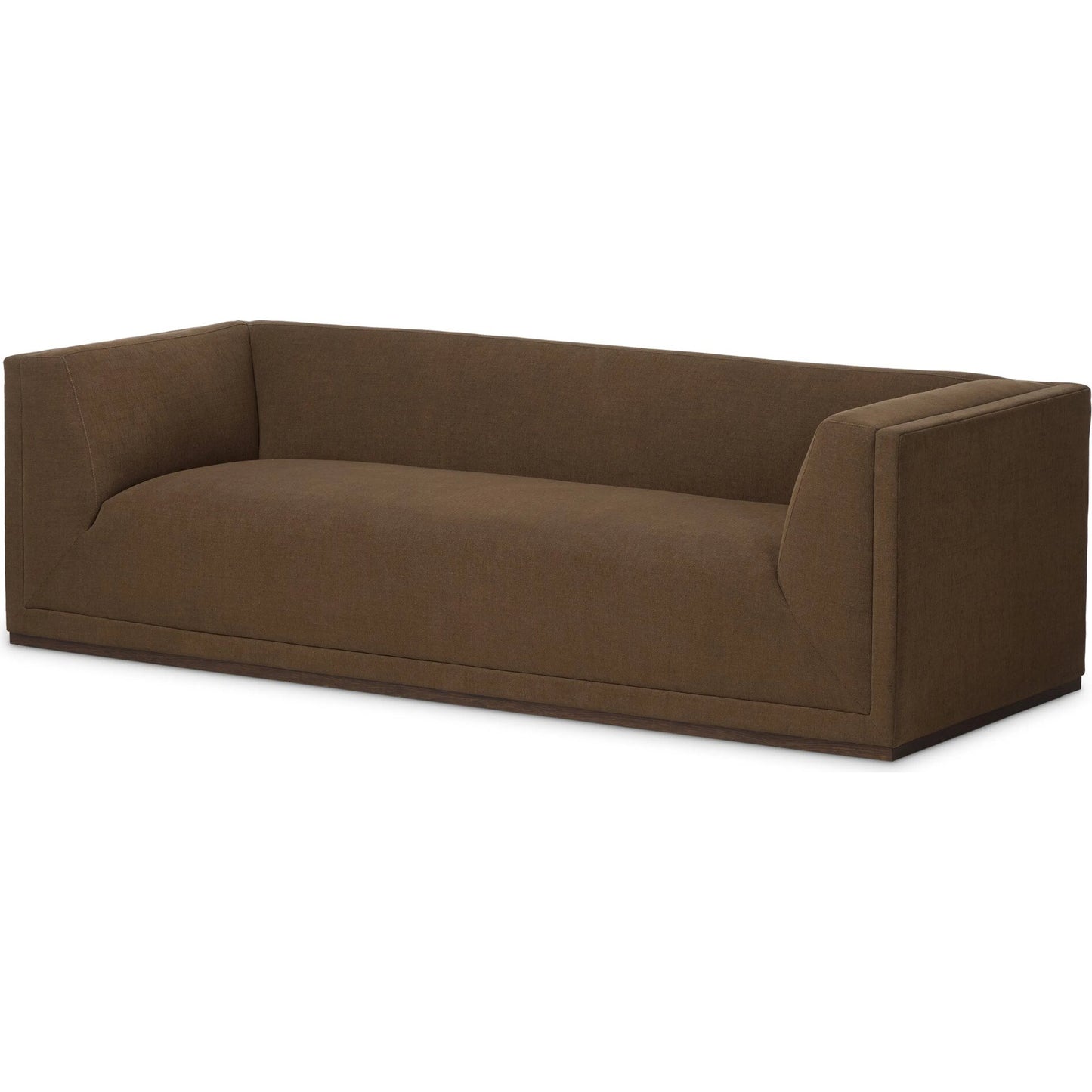 010 SI-2628485 | Primary Silo | Vince Sofa-94" by Four Hands in crypton nomad mushroom, dark brown. Made from 92% polyester, 8% flax, linen, solid poplar in a unique style.