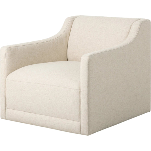 Gianna Swivel Chair by Four Hands in antwerp natural. Made from 39% flax, linen, 35% cotton, 26% polyester in a unique style.
