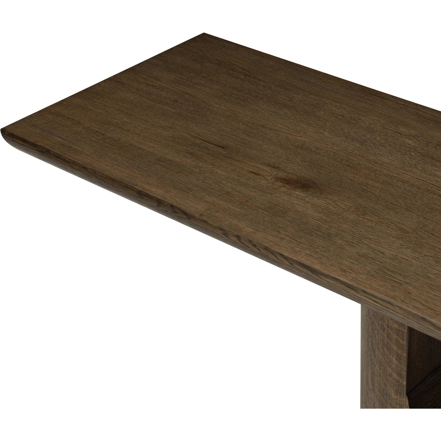 006 SI-2531594 | Closeup | Bevie Console Table by Four Hands in brown oak, brown oak veneer. Made from solid oak, thick oak veneer in a modern style.