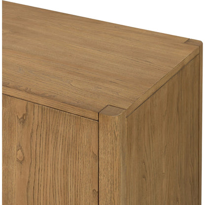 Zuma 6 Door Sideboard by Four Hands in dune ash veneer, natural paper cord. Made from ash veneer, rush, solid ash in a unique style.