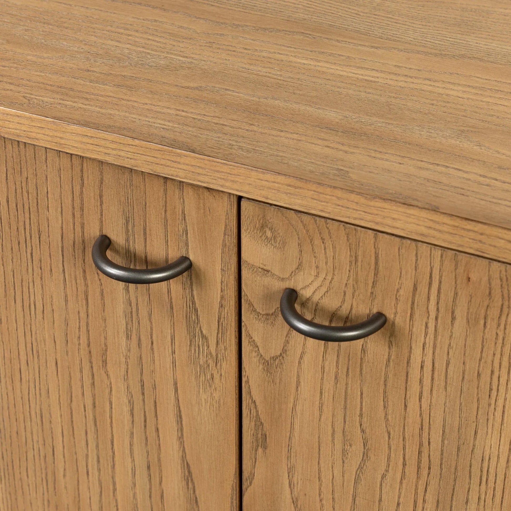 Zuma 6 Door Sideboard by Four Hands in dune ash veneer, natural paper cord. Made from ash veneer, rush, solid ash in a unique style.