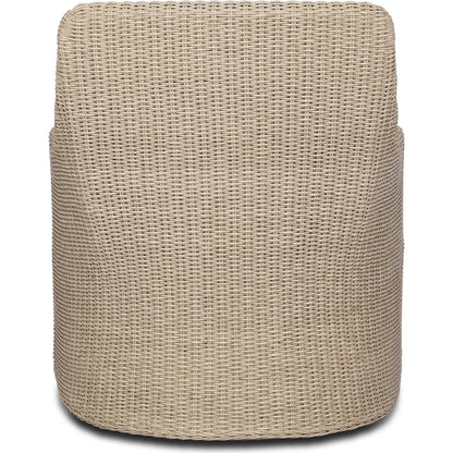 Blaire Outdoor Swivel Chair by Four Hands in vintage white, arashi salt. Made from 100% polyethylene, 100% acrylic in a unique style.