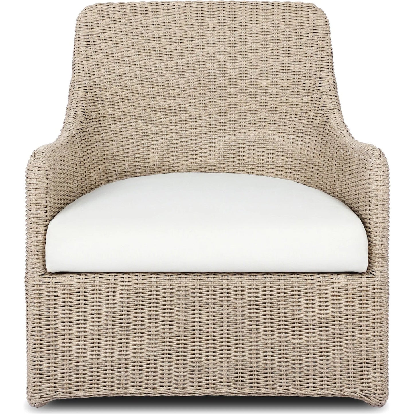 002 SI-2531595 | Additional Silo | Blaire Outdoor Swivel Chair by Four Hands in vintage white, arashi salt. Made from 100% polyethylene, 100% acrylic in a unique style.