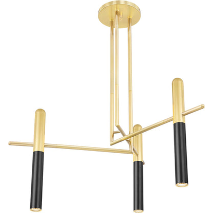 Thurston Chandelier by Hudson Valley in aged old bronze. Made from brass in a modern style.