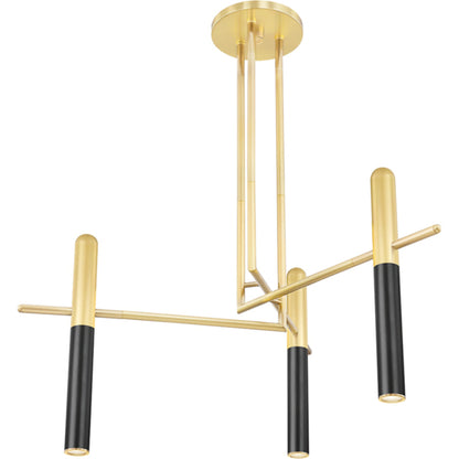 Thurston Chandelier by Hudson Valley in aged old bronze. Made from brass in a modern style.