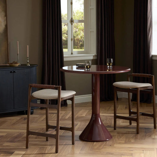 Vernon Bar Table by Four Hands in smooth red concrete. Made from solid concrete in a unique style.