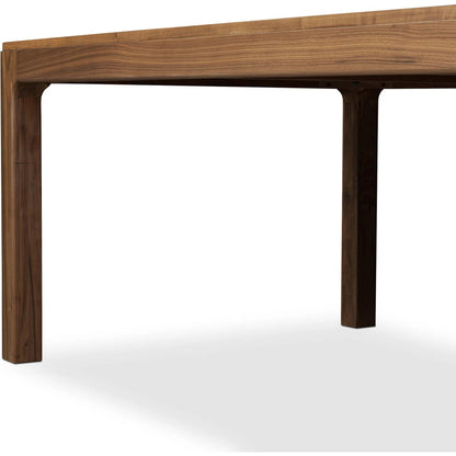 Arturo Dining Table by Four Hands in natural walnut. Made from walnut veneer, solid walnut in a modern style.