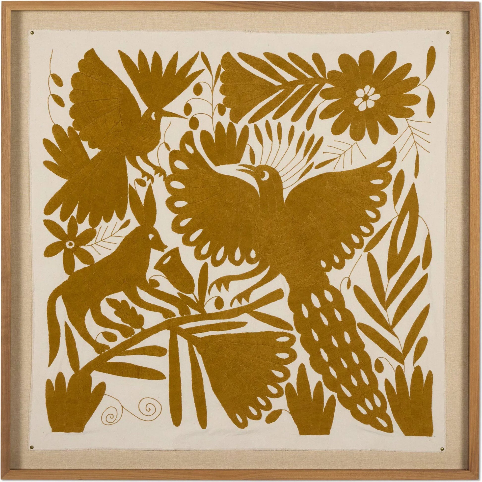 Otomi Framed Textile by Four Hands. Made from otomi textile object in a unique style.