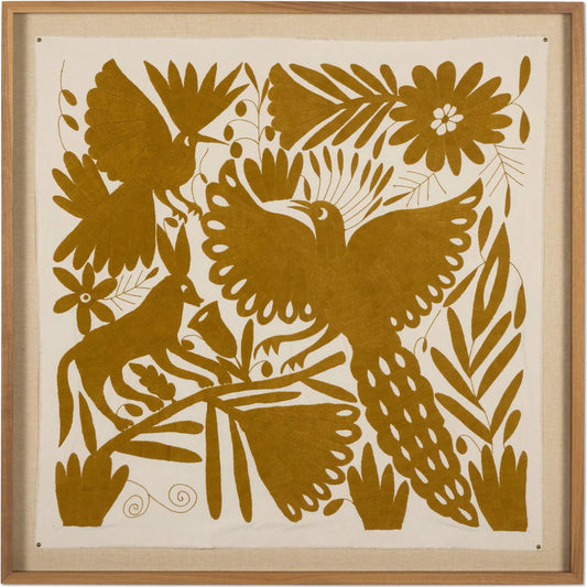 Otomi Framed Textile by Four Hands. Made from otomi textile object in a unique style.