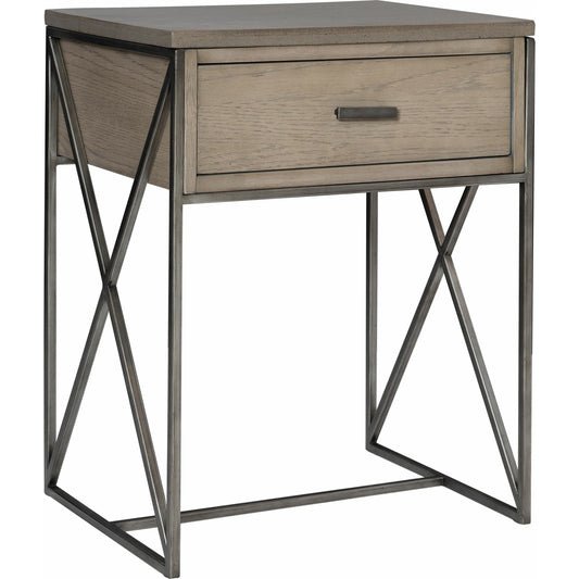 Cartwright Side Table by Uttermost in gray. Made from iron, concrete, oak veneered mdf in a modern style.