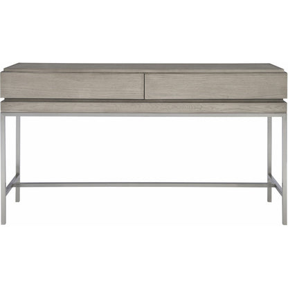 Kamala Console Table by Uttermost in gray. Made from stainless steel, mdf, oak veneer in a modern style.