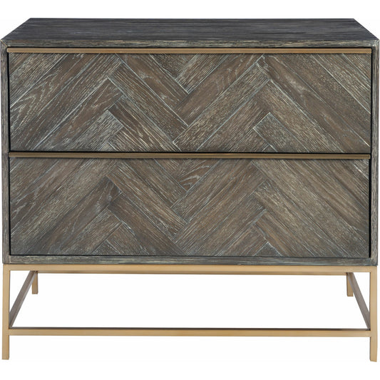 Armistead Drawer Chest by Uttermost in walnut. Made from oak veneer, steel, mdf in a modern style.