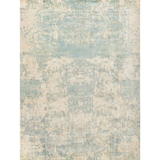 Cassina 2538 Rug by Exquisite Rugs in ivory, light blue. Made from bamboo silk in a unique style.