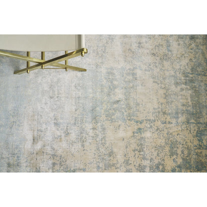 Cassina 2538 Rug by Exquisite Rugs in ivory, light blue. Made from bamboo silk in a unique style.