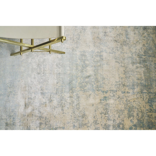 Cassina 2538 Rug by Exquisite Rugs in ivory, light blue. Made from bamboo silk in a unique style.