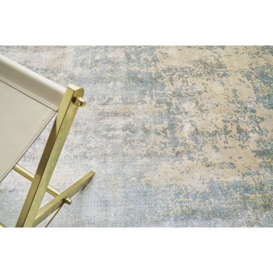 Cassina Rug - Ivory, Light Blue by Exquisite Rugs in ivory/light blue. Made from ivory in a unique style.