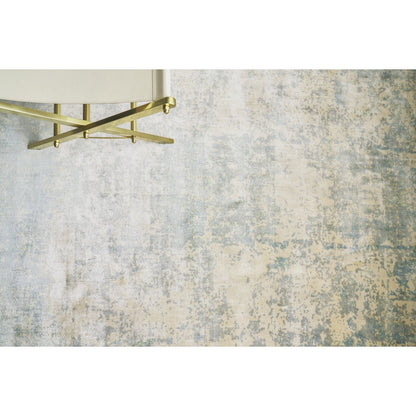 Cassina 2538 Rug by Exquisite Rugs in ivory, light blue. Made from bamboo silk in a unique style.