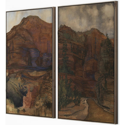 Desert Diptych by Aileen Fitzgerald by Four Hands. Made from raw canvas in a unique style.