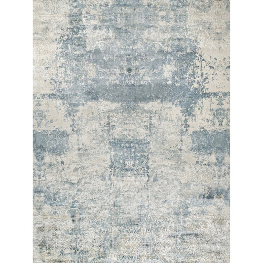 Roset 2540 Rug by Exquisite Rugs in blue, ivory. Made from bamboo silk in a unique style.