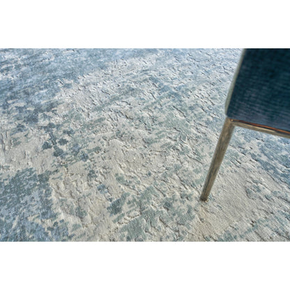 Roset Rug by Exquisite Rugs in blue, ivory. Made from bamboo silk in a unique style.