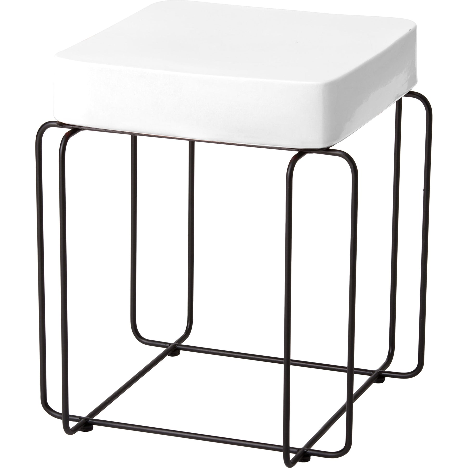 Charm Stool/Table by Emissary USA in black, coral. Made from unique in a modern style.