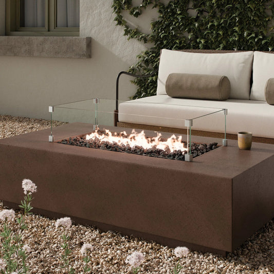 Kenton Fire Pit Wind Guard Kit by Four Hands in tempered glass. Made from tempered glass in a unique style.