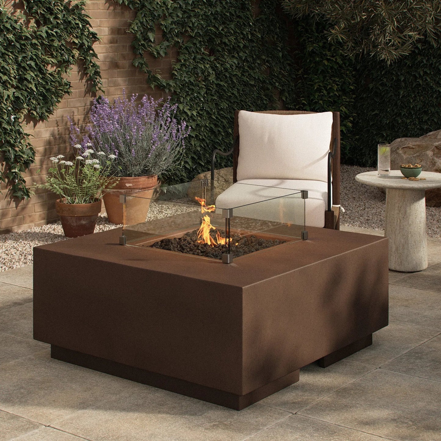 005 SI-2628001 | Lifestyle | Donovan Square Fire Pit Wind Guard Kit by Four Hands in tempered glass. Made from tempered glass in a unique style.