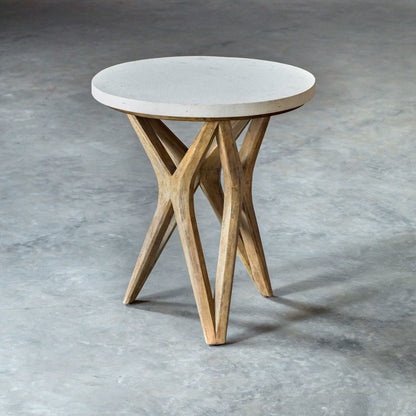 Marnie Limestone Accent Table by Uttermost. Made from javawood with plywood carb phase 2, limestone in a eclectic & global style.