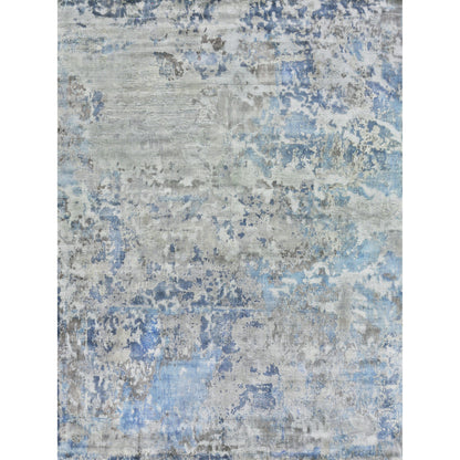 Reflections Rug - Silver, Blue by Exquisite Rugs in silver, blue. Made from bamboo silk in a unique style.
