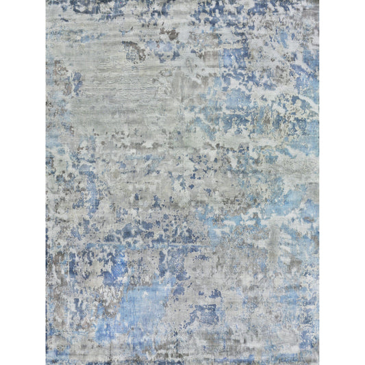 Reflections Rug - Silver, Blue by Exquisite Rugs in silver/blue. Made from unique in a unique style.