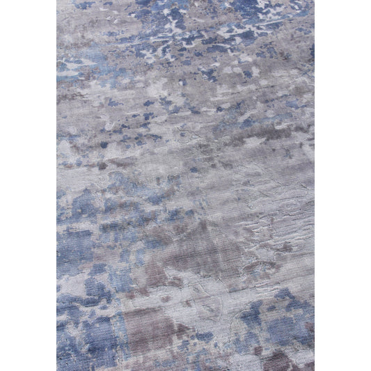 Reflections Rug - Silver, Blue by Exquisite Rugs in silver/blue. Made from unique in a unique style.