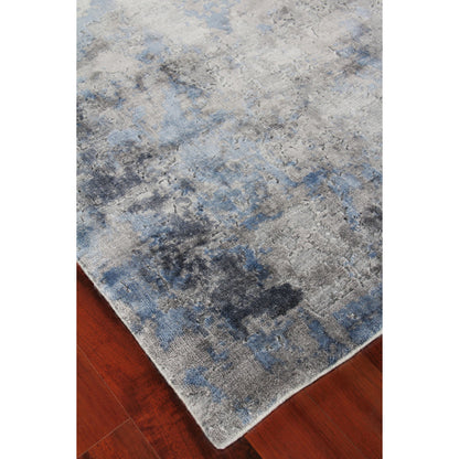 Reflections Rug - Silver, Blue by Exquisite Rugs in silver, blue. Made from bamboo silk in a unique style.