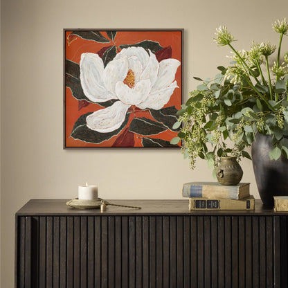 Red Magnolia by Laurel-Dawn Latshaw by Four Hands. Made from matte canvas in a unique style.